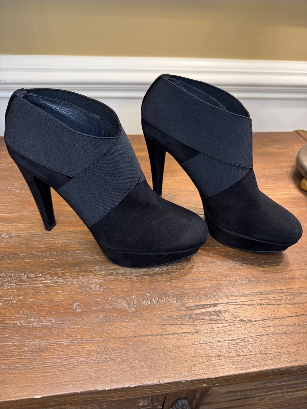 Stuart Weitzman Kilgore Black Suede Booties